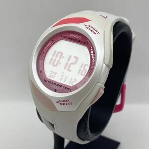 Digital Casio Phys Pink White Resin Band STR-300 Digital Sports Watch
